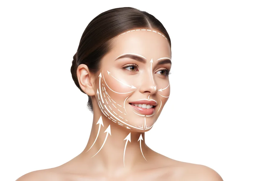 PDO threads placed to lift and define the jawline