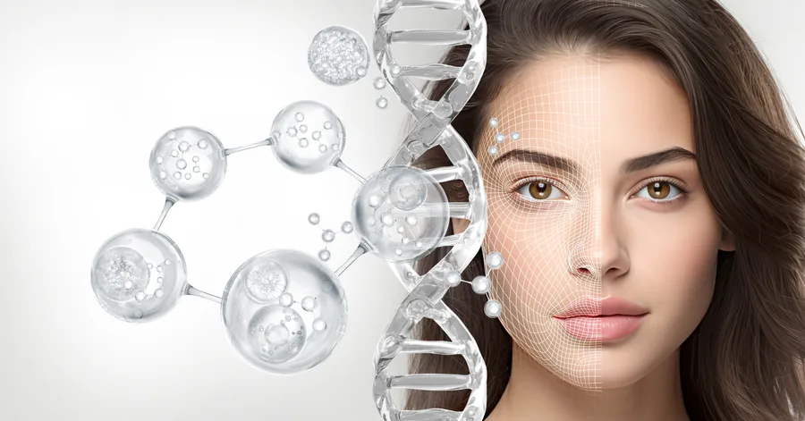 Close-up of smooth, firm facial skin showing improved texture and elasticity